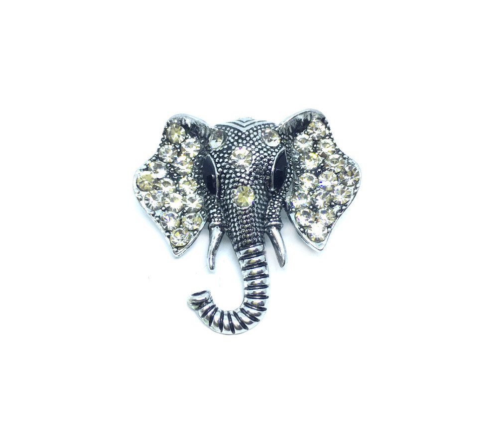 Rhinestone Elephant Brooch Pin