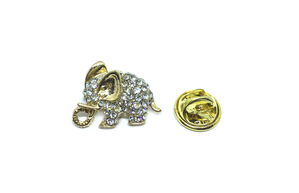 Small Rhinestone Elephant Pin