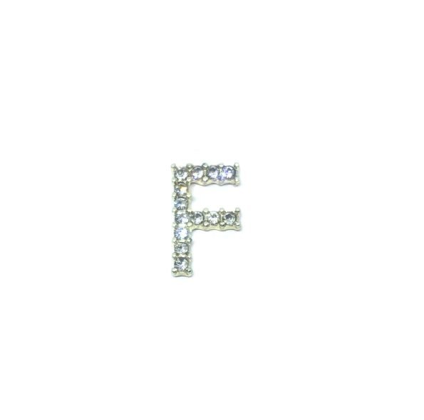 Rhinestone Initial F Pin