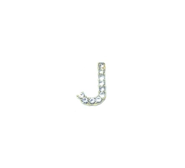 Rhinestone Initial J Pin