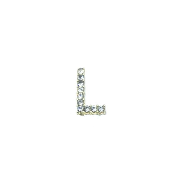 Rhinestone Initial L Pin