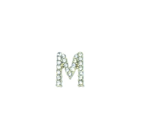 Rhinestone Initial M Pin