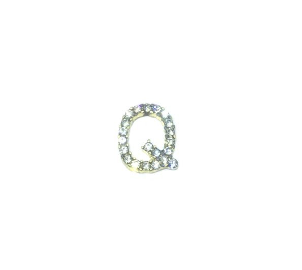 Rhinestone Initial Q Pin