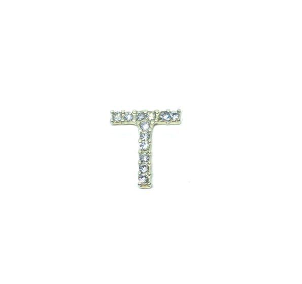 Rhinestone Initial T Pin