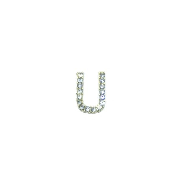 Rhinestone Initial U Pin