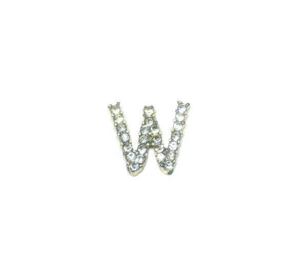 Rhinestone Initial W Pin