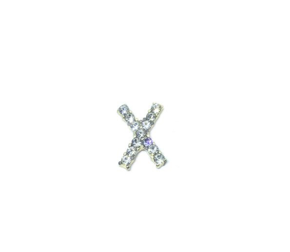 Rhinestone Initial X Pin