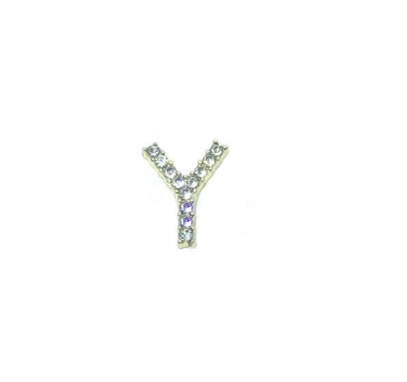 Rhinestone Initial Y Pin