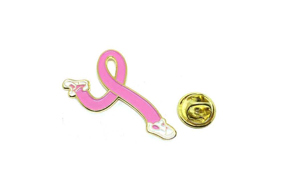 Running Breast Cancer Ribbon Pin