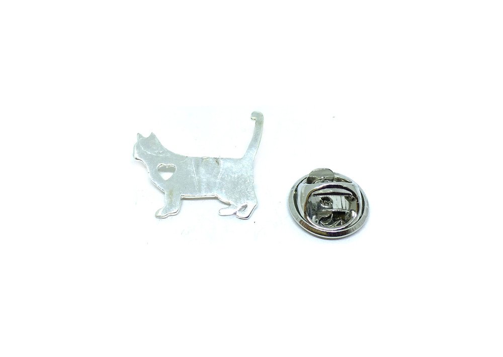 Silver Cat Pin