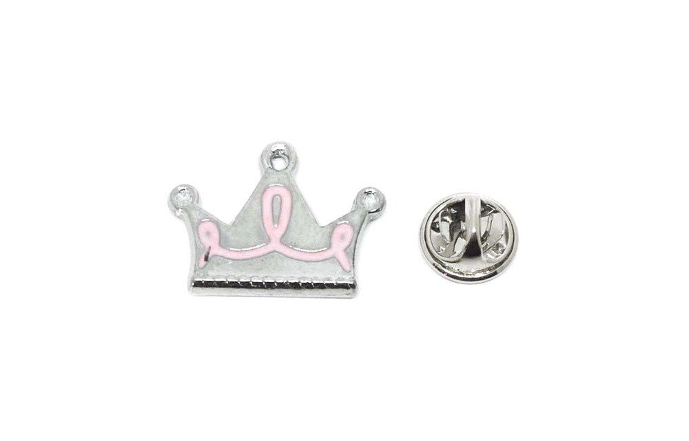 Silver Crown Pin Badge