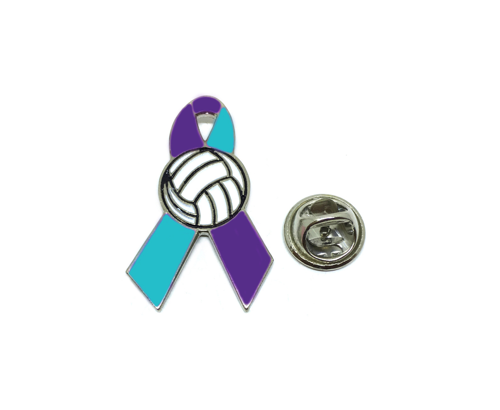 Suicide Awareness Ribbon Volleyball Pin