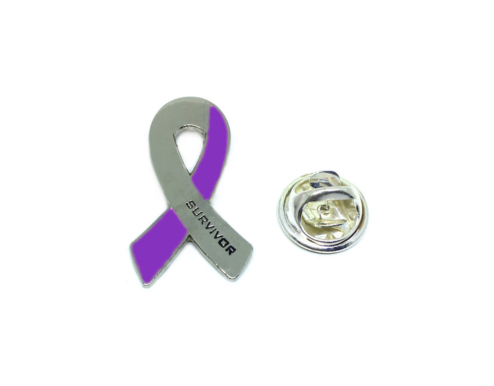 Survivor Purple Ribbon Pin