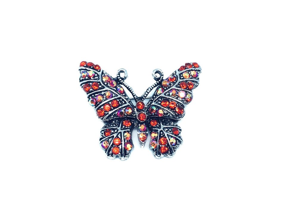 Vintage Rhinestone Butterfly Brooch