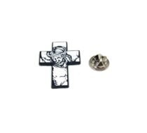 Crown of Thorns Jesus Cross Enamel Pin