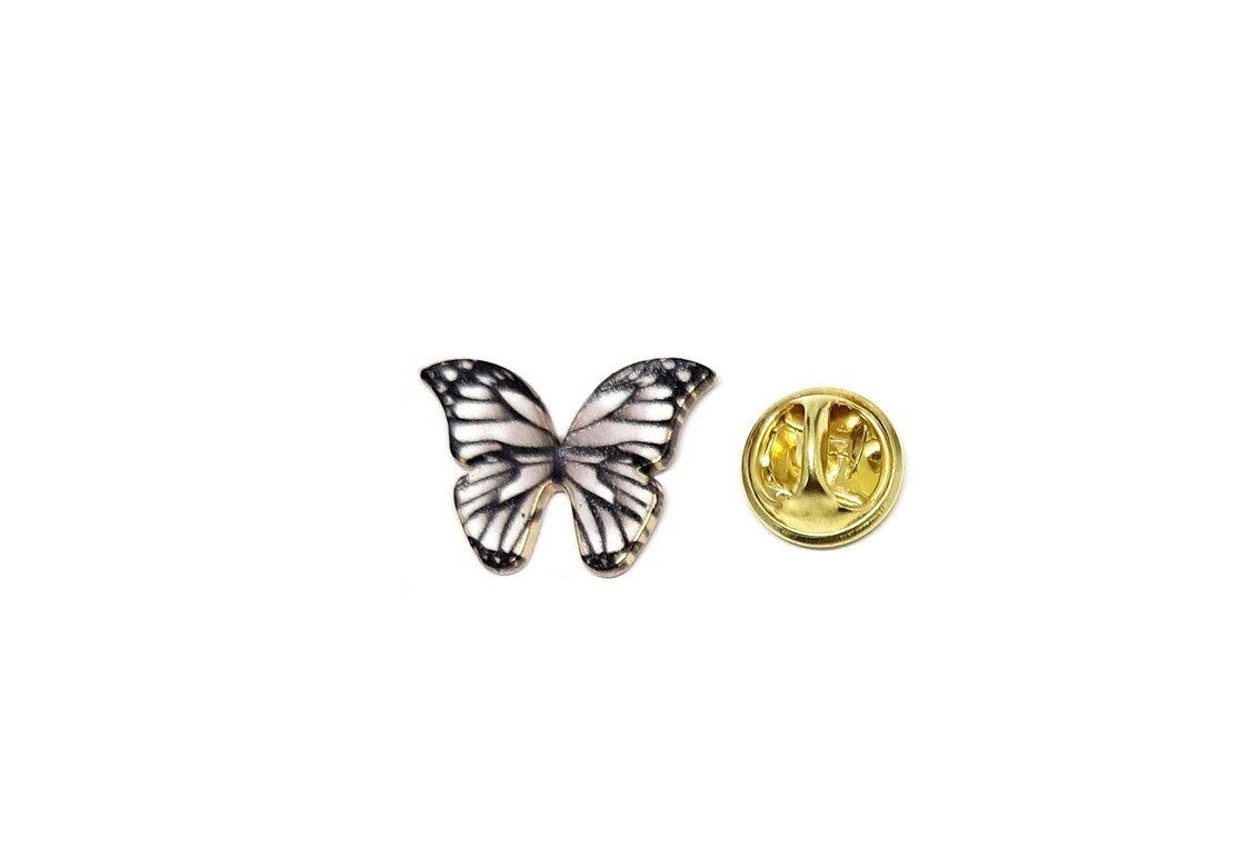 FPBT-092 Black White Butterfly Enamel Pin Black White Butterfly Enamel Pin