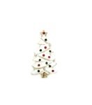 FPX-053 Color Rhinestone and White Enamel Snow Tree Christmas Pin
