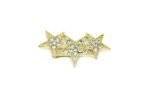Gold Three Star Brooch Pin