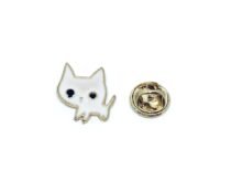 White Cat Pin