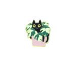 FCAT-116 Black Cat with Flowers Pin