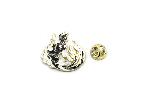 Black and White Cat Brooch Pin