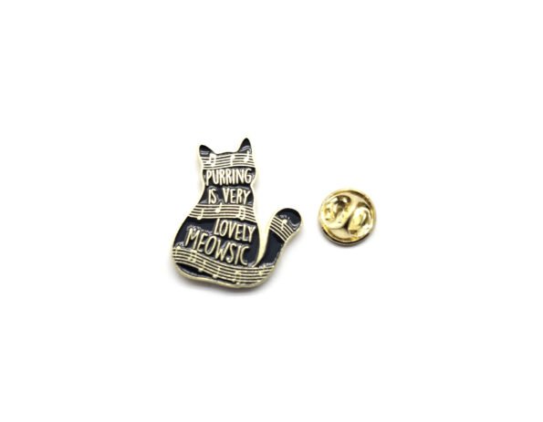 'Purring is Very Lovely Meowsic' Lapel Pin