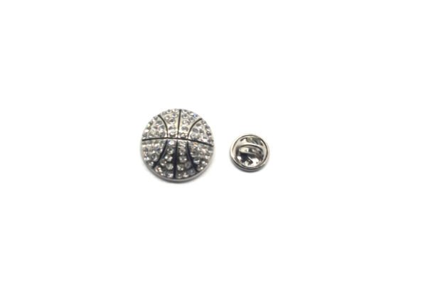 Crystal Basketball Lapel Pin
