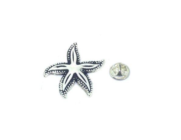 Pewter Black Vintage Starfish Pin