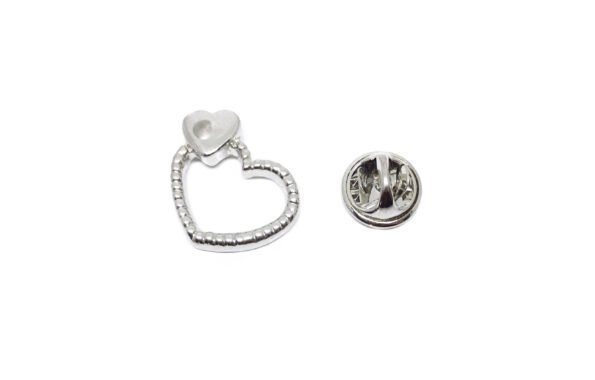Pewter Double Heart Lapel Pin