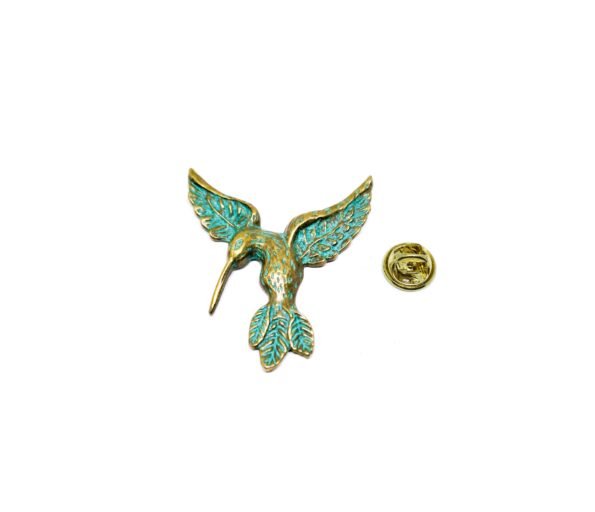 Green Hummingbird Brooch Pin
