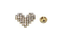Crystal Studded Heart Lapel Pin