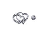 FHRT-130 Crystal Double Heart Lapel Pin – gold plated
