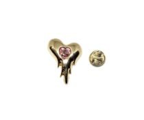 Amethyst Stone Heart Shaped Lapel Pin