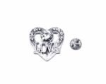 'I Love You' Heart Lapel Pin-silver