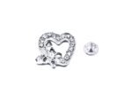 FHRT-135 Rhinestone Butterfly and Heart Lapel Pin