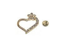 Crystal Star Heart Lapel Pin