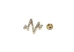 Rhinestone Heartbeat Cardiogram Medical Pin