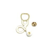 White Stethoscope Enamel Pin