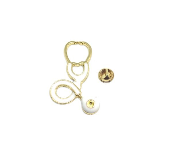 White Stethoscope Enamel Pin