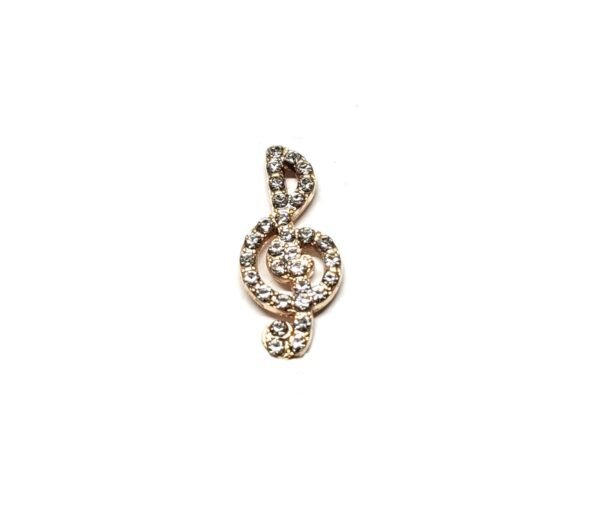 Crystal Treble Clef Lapel Pin