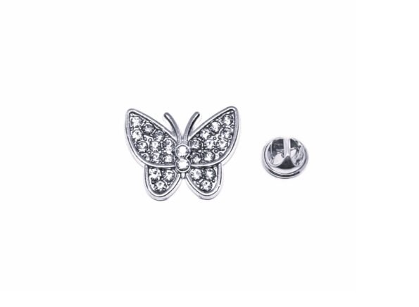 Crystal Butterfly Pin Badge