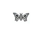 Coffin and Skull Butterfly Shaped Enamel Pin