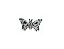Coffin and Skull Butterfly Shaped Enamel Pin