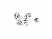Crystal Winged Butterfly Lapel Pin