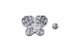 Silver plated Butterfly Pin with Rhinestones