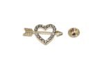 Rhinestone Heart and Arrow Lapel Pin