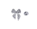 FRHIN-180 Rhinestone Bow Tie Pin – silver