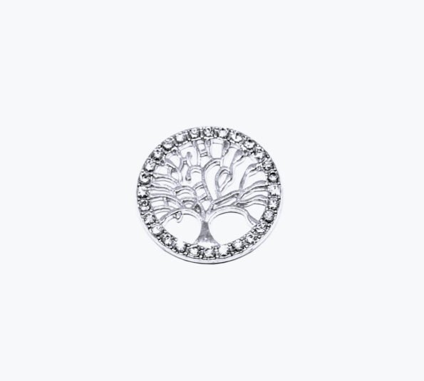 Tree of Life Round Lapel Pin - Silver
