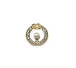 Pearl and Rhinestone Round Pin
