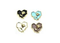 Rose Flower Heart Shaped Enamel Pin